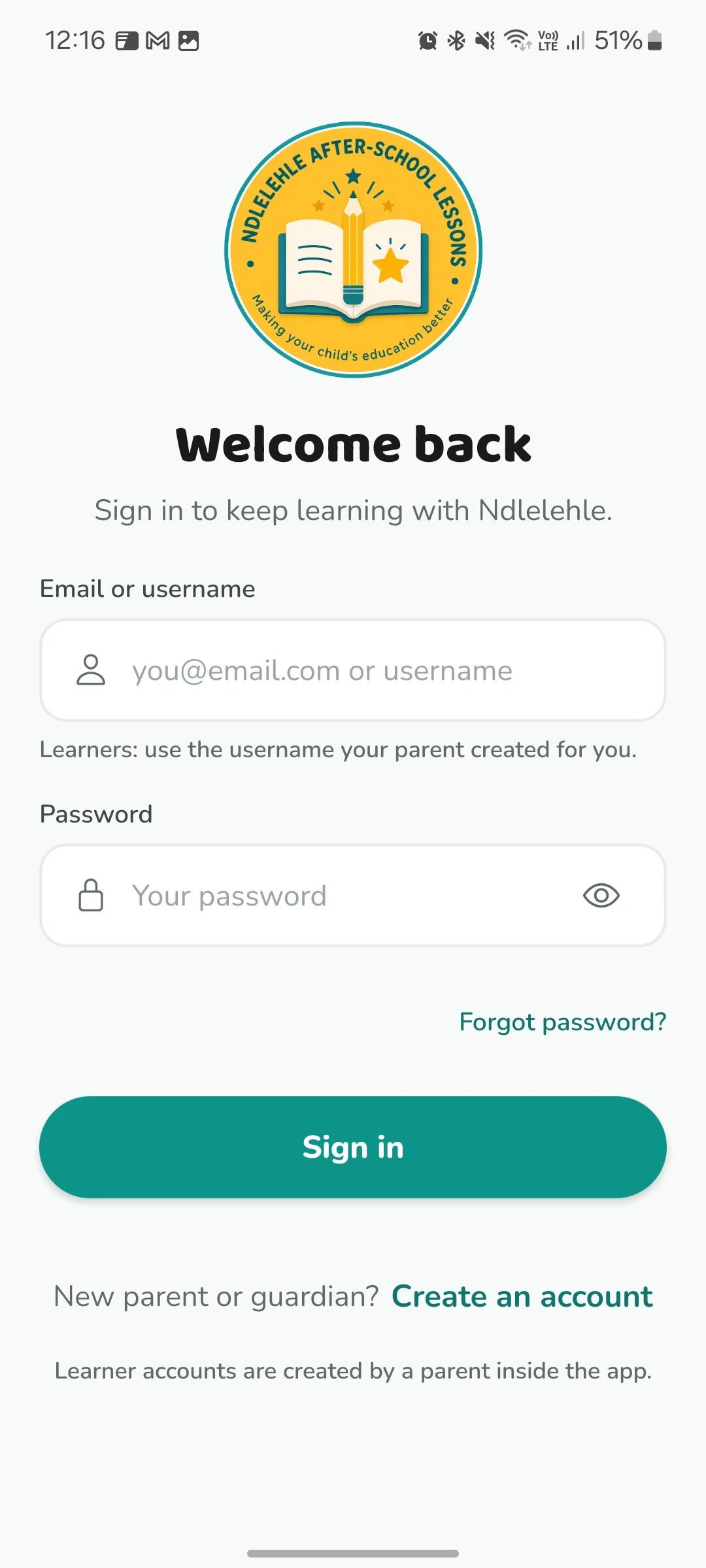 Ndlelehle app screen 1